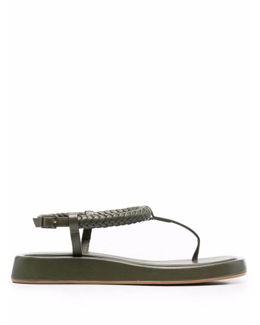 Giaborghini X Rosie Huntington-whiteley 3 Flat Thong Sandals in Green | Lyst