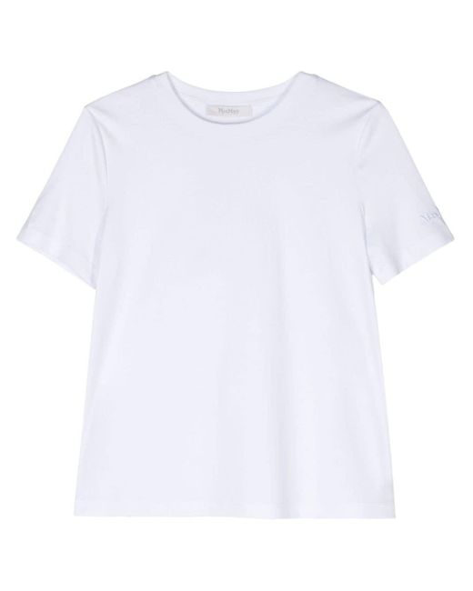Max Mara T-shirt Met Geborduurd Logo in het White