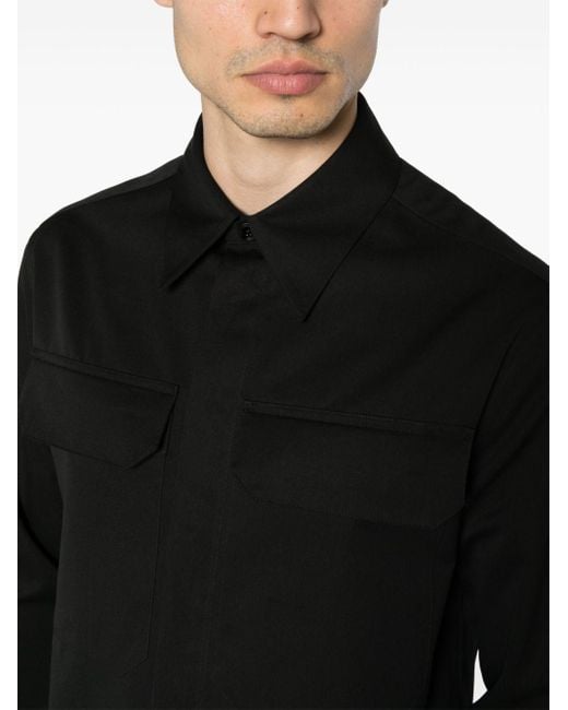 Jil Sander Black Classic-collar Poplin Shirt for men