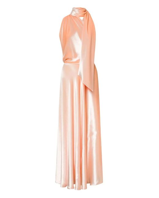 Alberta Ferretti Pink Satin Long Dress