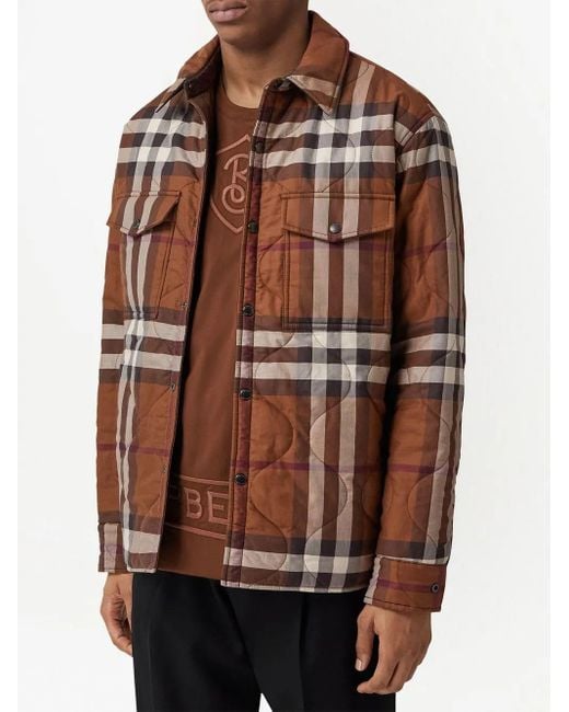 Burberry Brown Collam Quilted Jacket for men