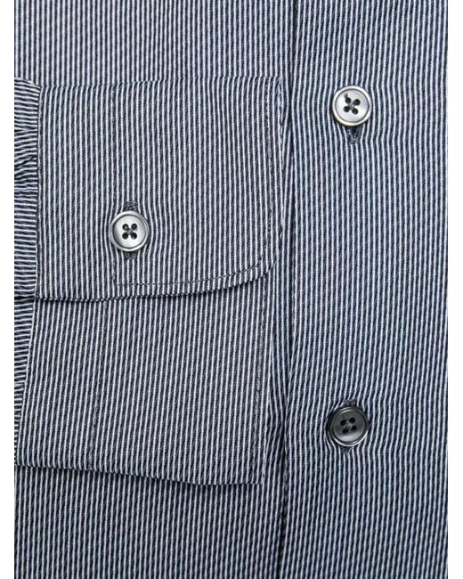 Robert Friedman Gray Striped Slim-Fit Shirt for men