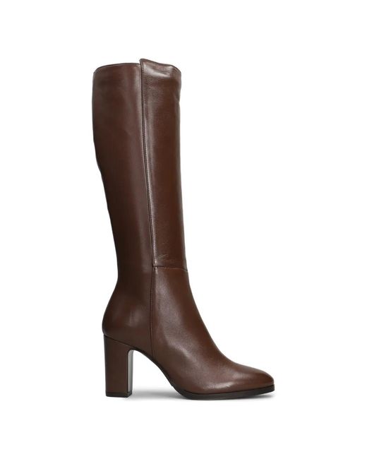 Julie Dee Brown Side-Zip Leather Boots