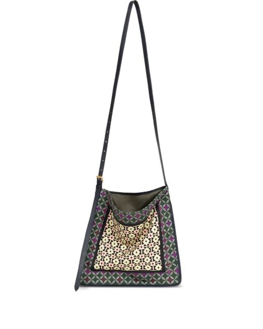 Dries Van Noten Kleine Sjaaltas Met Geometrisch Patroon in het White