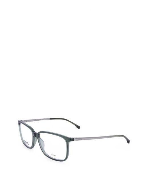Boss White Rectangle-Frame Glasses for men