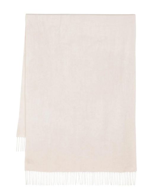 N.Peal Cashmere Natural Fringed Cashmere Scarf