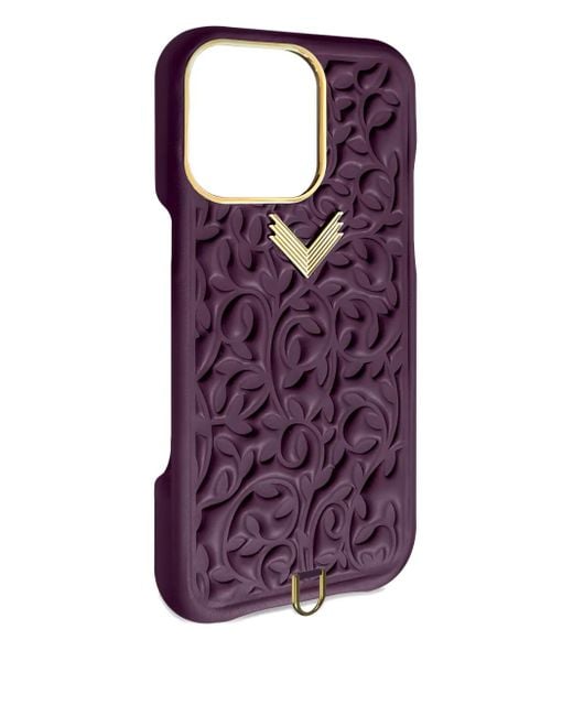 Velante Purple Flower-Embossed Iphone 16 Pro Case