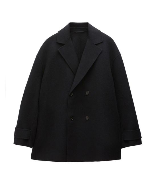 Filippa K Black Double-breasted Wool-cashmere Coat