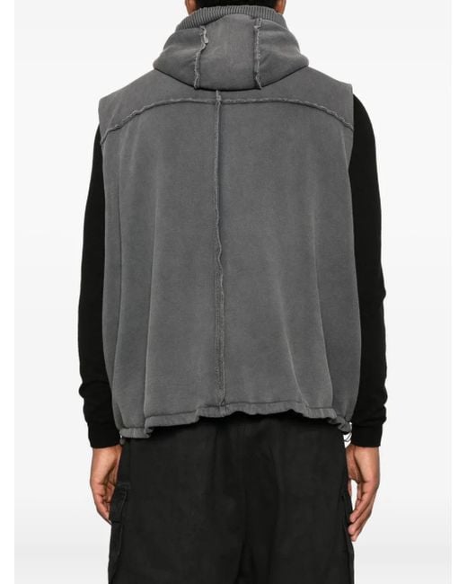 メンズ Thom Krom ジップアップ フーデッドベスト Gray