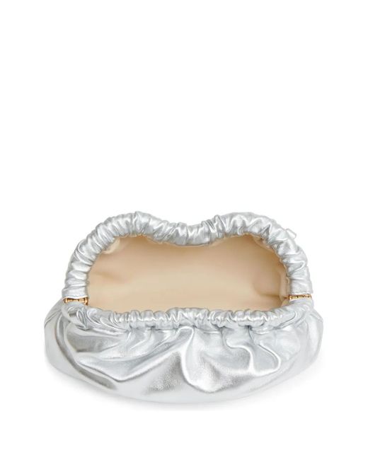 Mansur Gavriel White Mini Cloud Clutch Bag