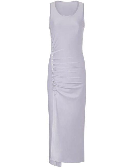 Rabanne Purple Stud-Detailed Sleeveless Midi Dress