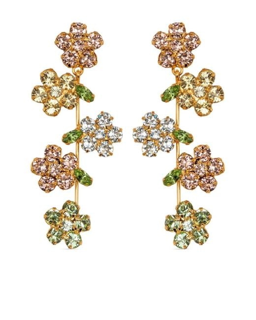 Jennifer Behr Metallic 18kt Gold Plated Verity Crystal Drop Earrings