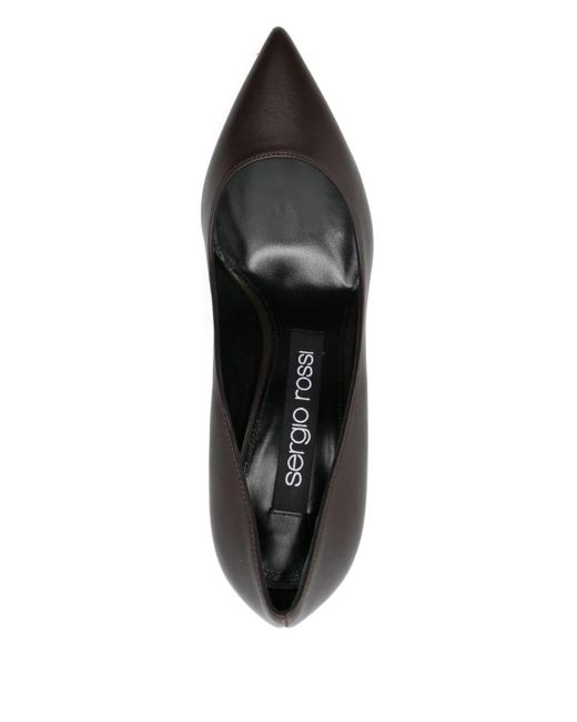 Sergio Rossi Black Pointed-Toe Leather Pumps