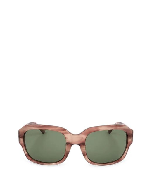 Linda Farrow Green X Dries Van Noten Marbled-Effect Square-Frame Sunglasses