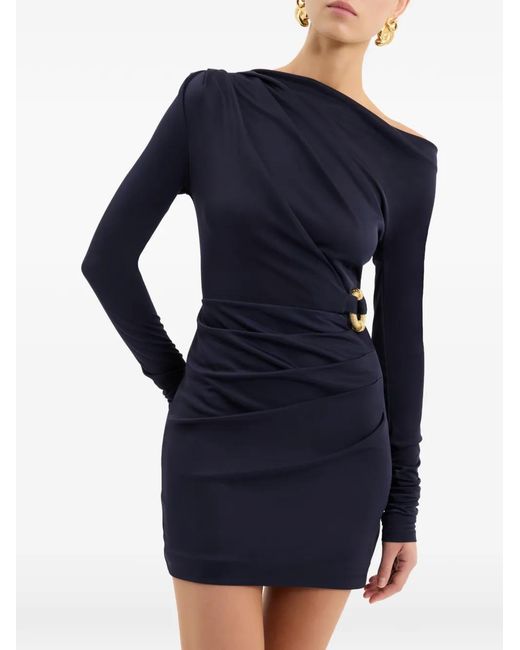 Rebecca Vallance Blue One-Shoulder Mini Dress