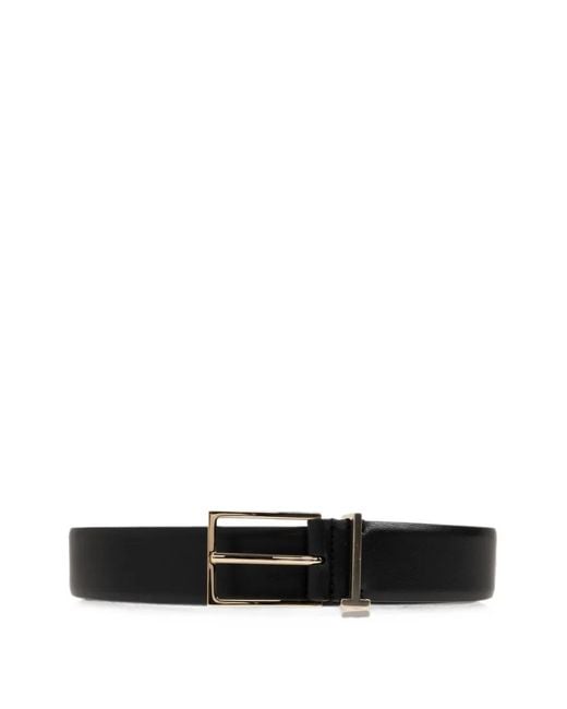 Tom Ford White Leather T Loop Belt for men