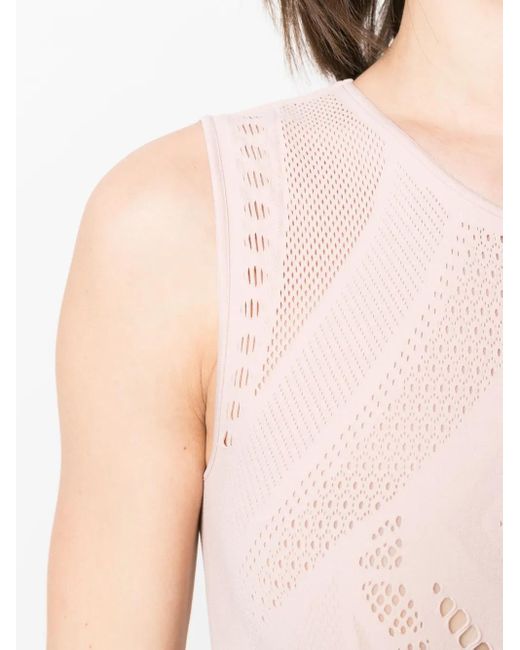 Wolford Pink Ajouré Net Mid-Length Dress