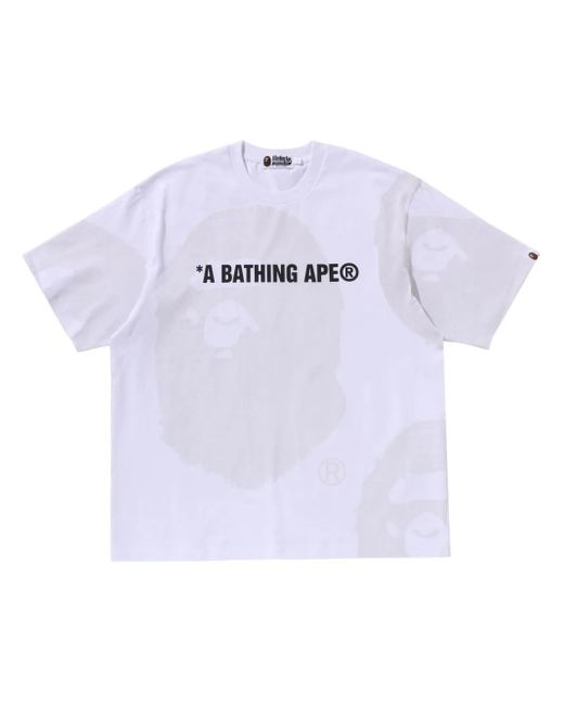 A Bathing Ape White Logo-Print T-Shirt for men