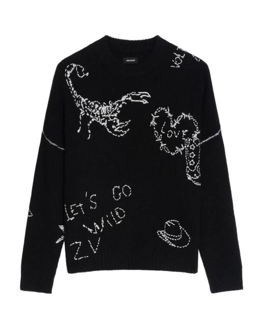 Zadig & Voltaire Black Baba Merino Sweater