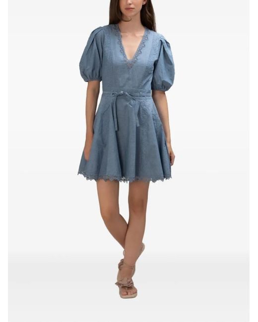 Ulla Johnson Puff-Sleeve Dress in Blue | Lyst