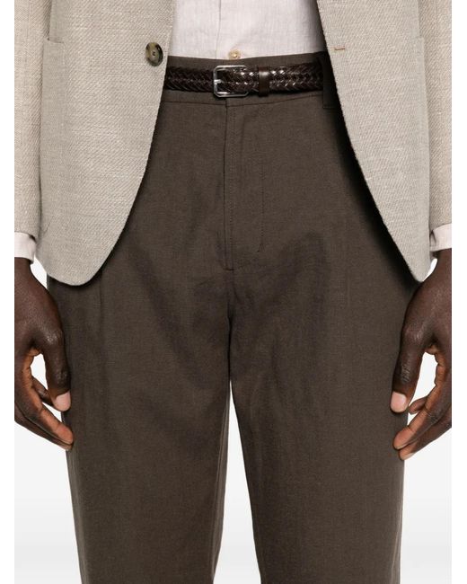 Herno Gray Elasticated-Waistband Tailored Trousers for men