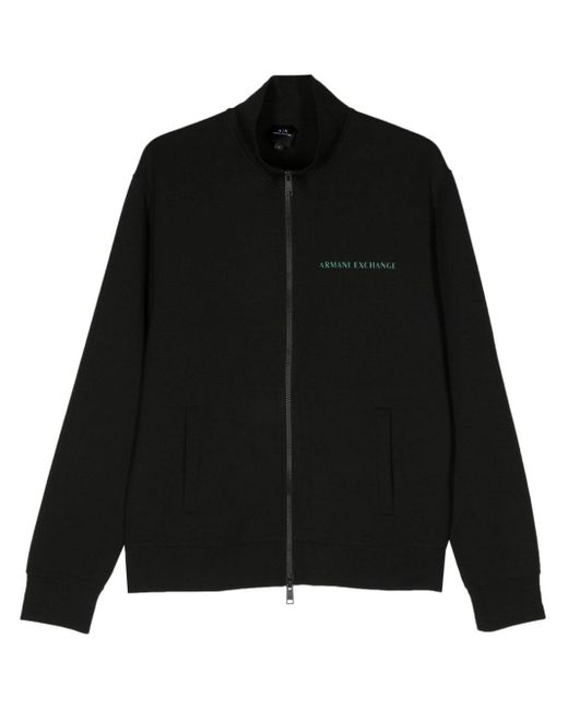 Armani Exchange Black Logo-print Modal Blend Sweatshirt for men