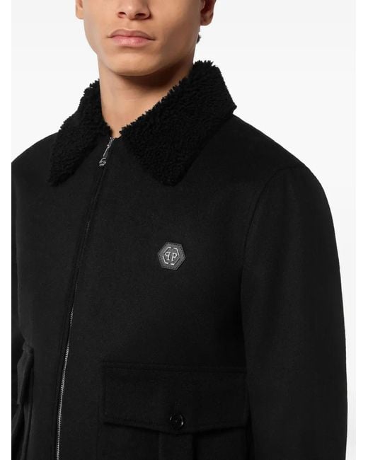Veste À Patch Logo Philipp Plein pour homme en coloris Black