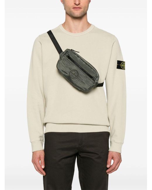 Stone Island Compass-Motif Belt Bag in Black for Men | Lyst