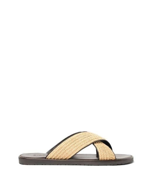 Scarosso Metallic Sandales En Raphia Ettore À Brides Croisées for men