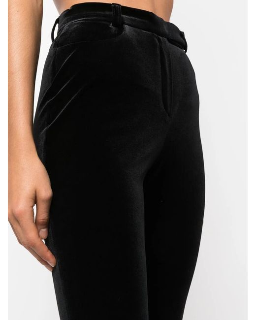 Alexandre Vauthier Black High-Waisted Velvet Trousers