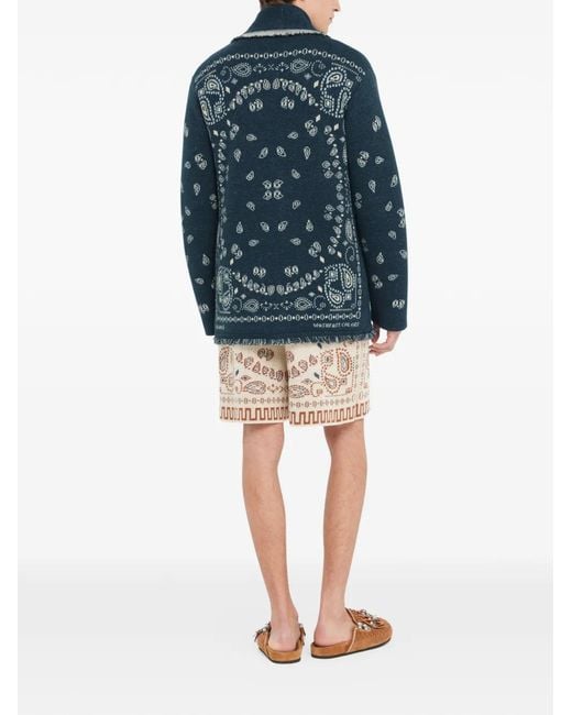 Alanui Blue Cashmere Cardigan for men