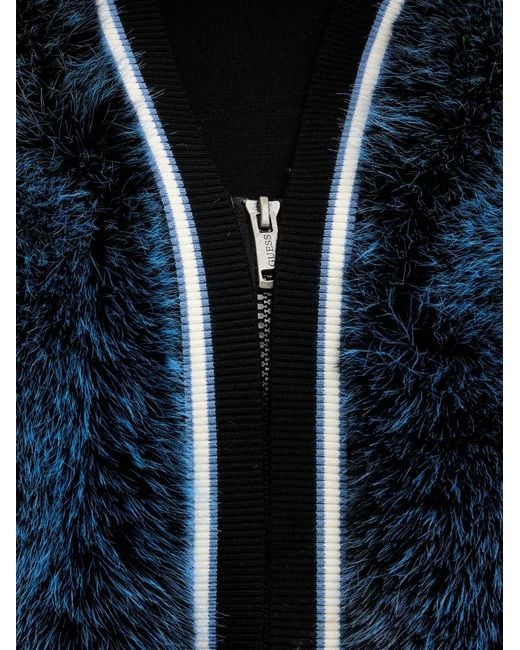Guess Blue Katia Striped-Trim Jacket