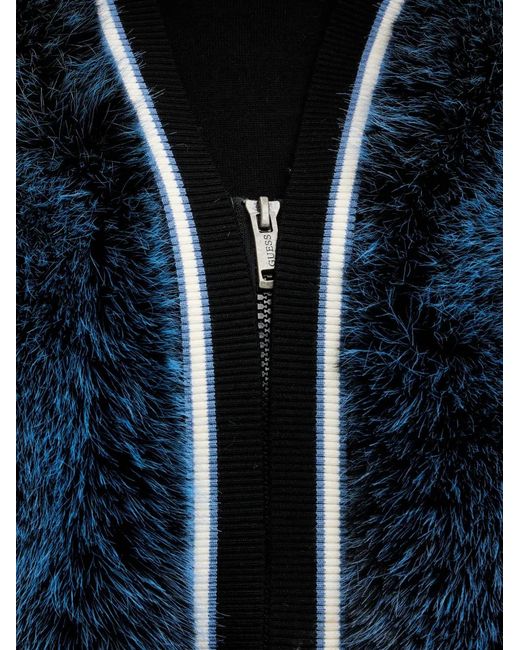 Guess Blue Katia Striped-Trim Jacket