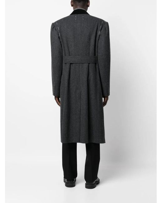 Maison Margiela Black Work-In-Progress Double-Breasted Coat