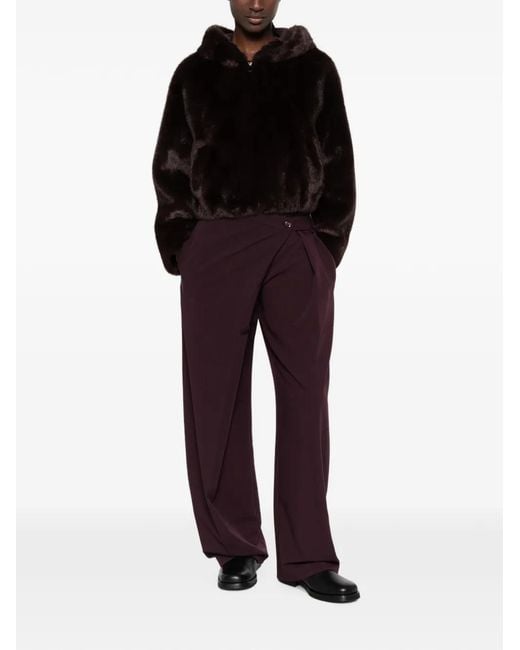 Pinko Purple Wrap-Front Trousers