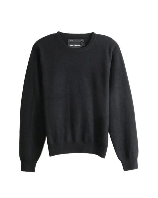 Frenckenberger Black Crew-Neck Ribbed-Trim Sweater