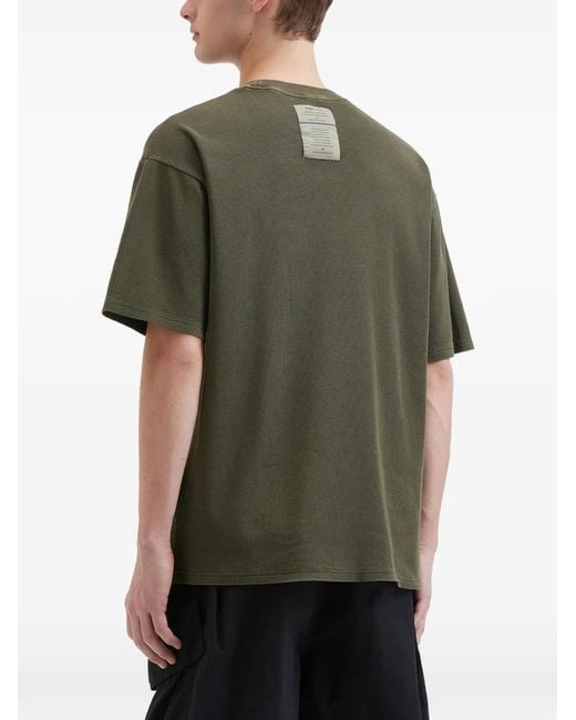 AFTERMATHS Green Waffle-Texture T-Shirt for men