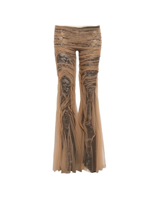 DI PETSA Natural Mesh Flared Trousers