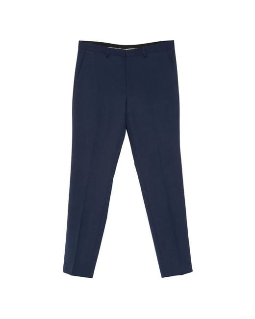 Boss Blue Flat-Front Trousers for men
