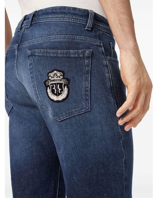 Billionaire Straight-Leg-Jeans mit Logo in Blue für Herren