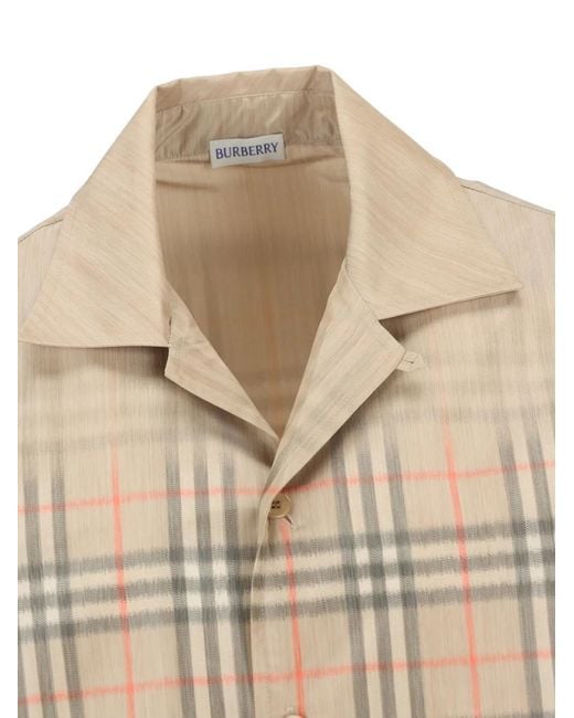 Burberry Natural Short Sleeve Shirts for men