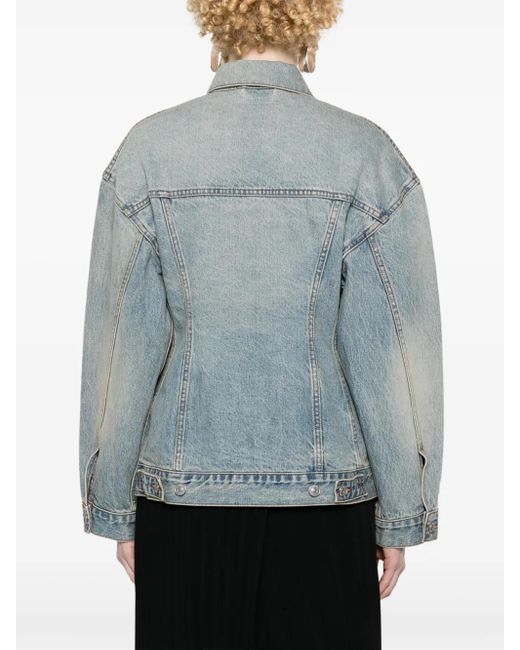 Balenciaga Hourglas Denim Jack in het Blue