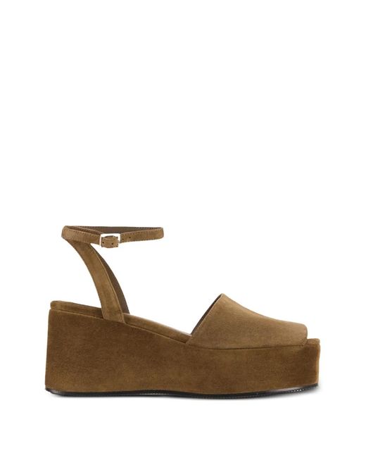 12 STOREEZ Brown Fonda Platform Sandals