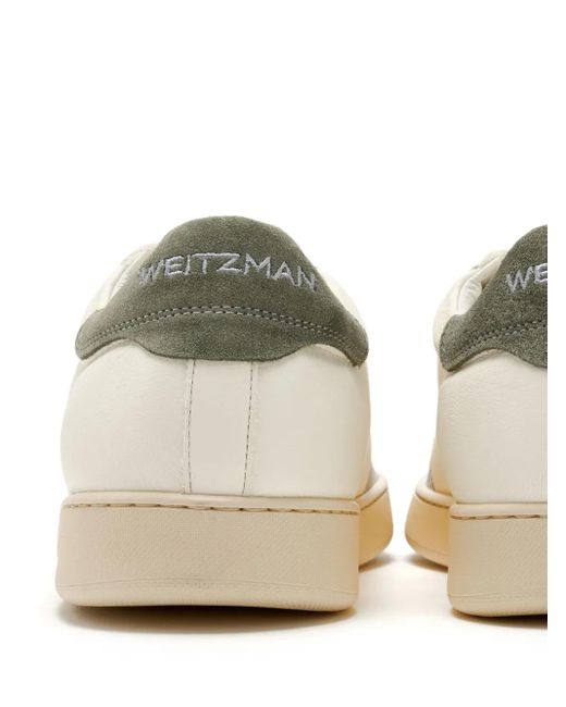 Stuart Weitzman White Leather Low-Top Sneakers for men
