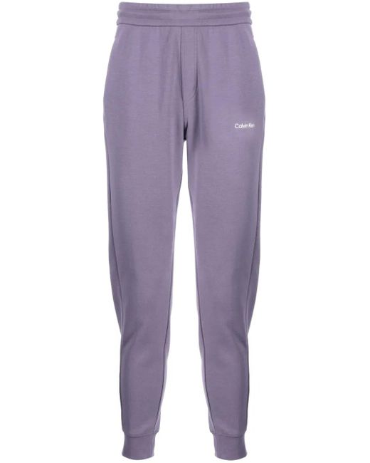Calvin Klein Purple Logo-Print Cotton-Blend Track Pants for men