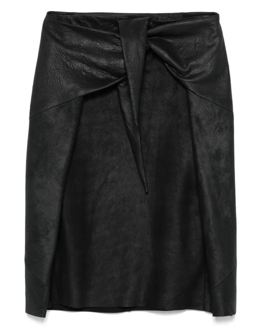Rick Owens Black Midirock Aus Leder