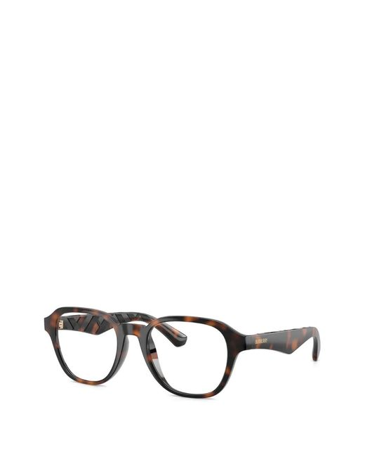 Burberry Black Tortoiseshell-Effect Square-Frame Glasses for men