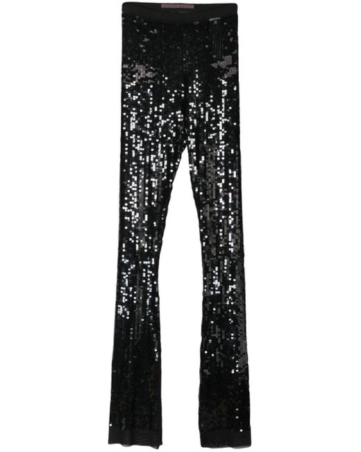 Rick Owens Black Elasticated-waist Sequined Trousers