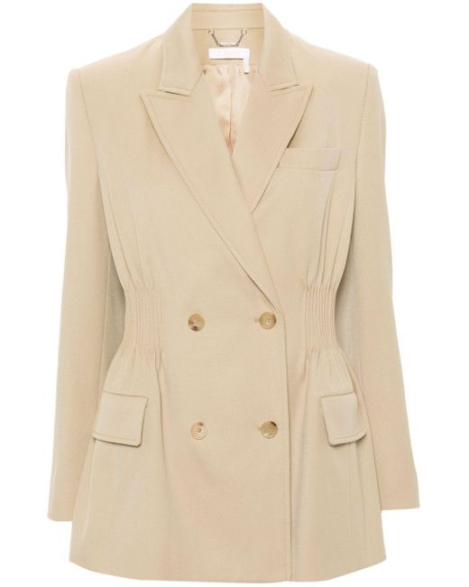 Chloé Natural Double-breasted Blazer