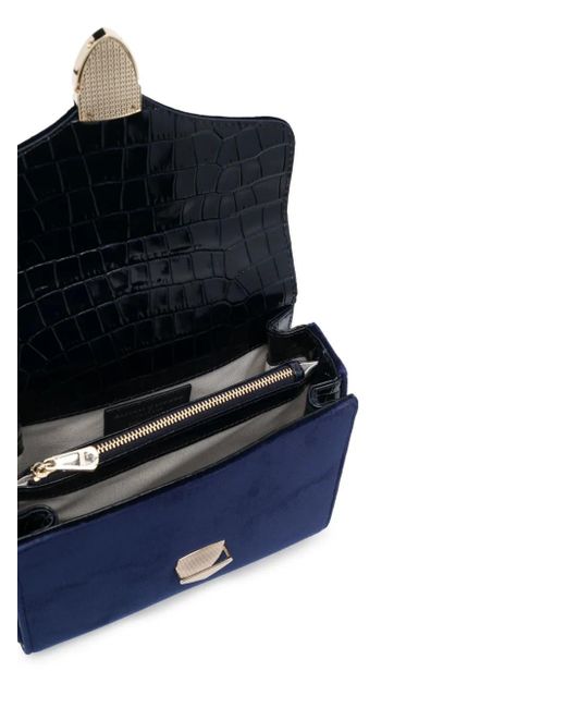 Aspinal Blue Midi Mayfair Top-Handle Bag